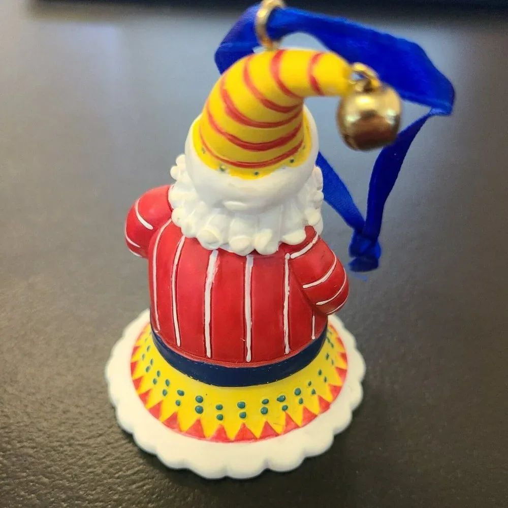 Avon Santa Tune Christmas Ornament Bell 1998 Hand Painted Ceramic EUC - Picture 3 of 6